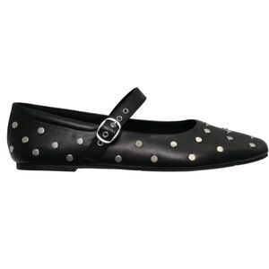 Ballet flats size 9 black and silver